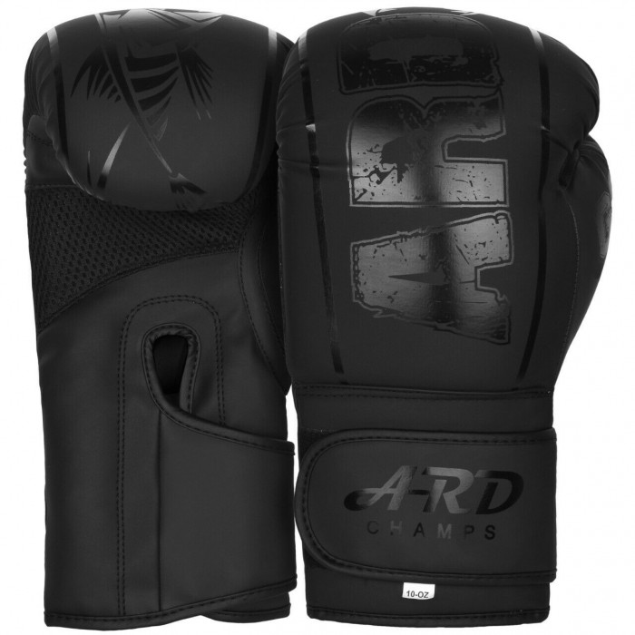 ARD® Xlite Black Matte Finish Gel Boxing Training MMA Muay Thai & punching Gloves